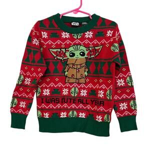 NWT Toddler Star Wars Christmas Baby Yoda Crew Ugly Sweater 3T